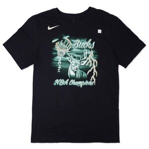 NEW Nike Milwaukee Bucks 2021 NBA Finals Champions Celebration Roster T-Shirt